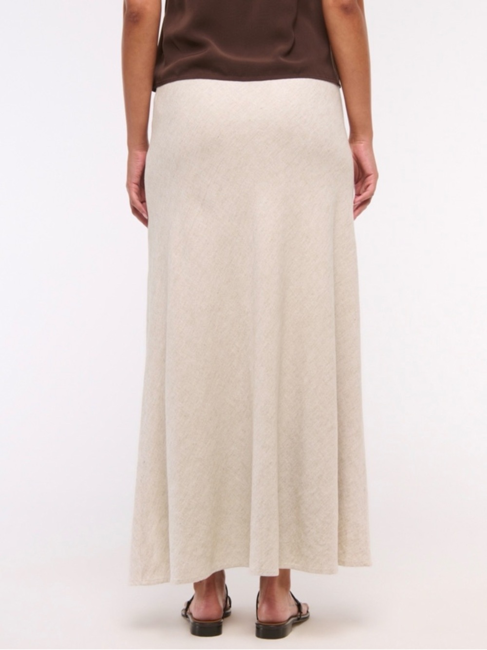 Abercrombie Mid-Rise Linen Blend Maxi Skirt - Picture 2 of 4